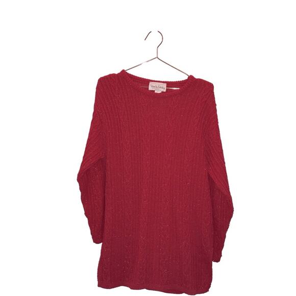 DVF Vintage Red Sparkle Sweater Size S/M - Picture 1 of 7
